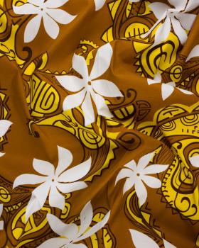 Polynesian fabric VAHINE Brown - Tissushop
